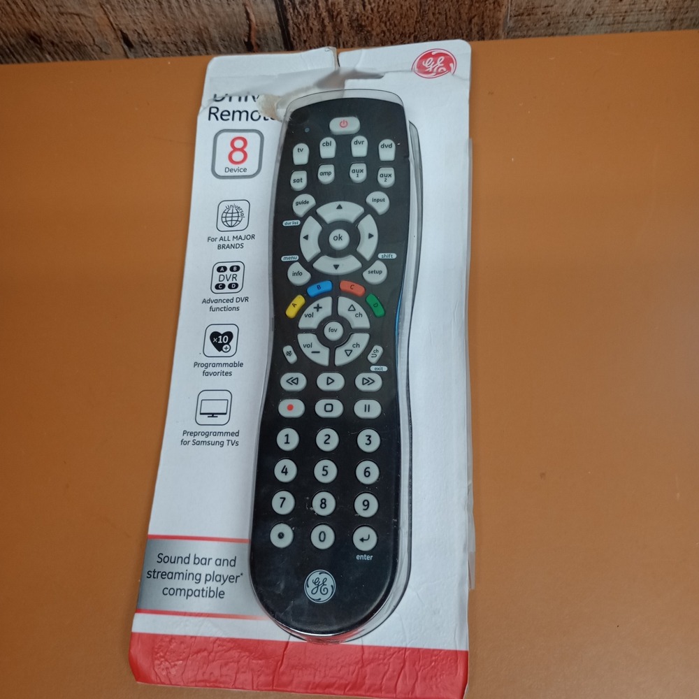 GE Universal Remote Control 8 Device Black 24927 Samsung Roku Apple TV Soundbar